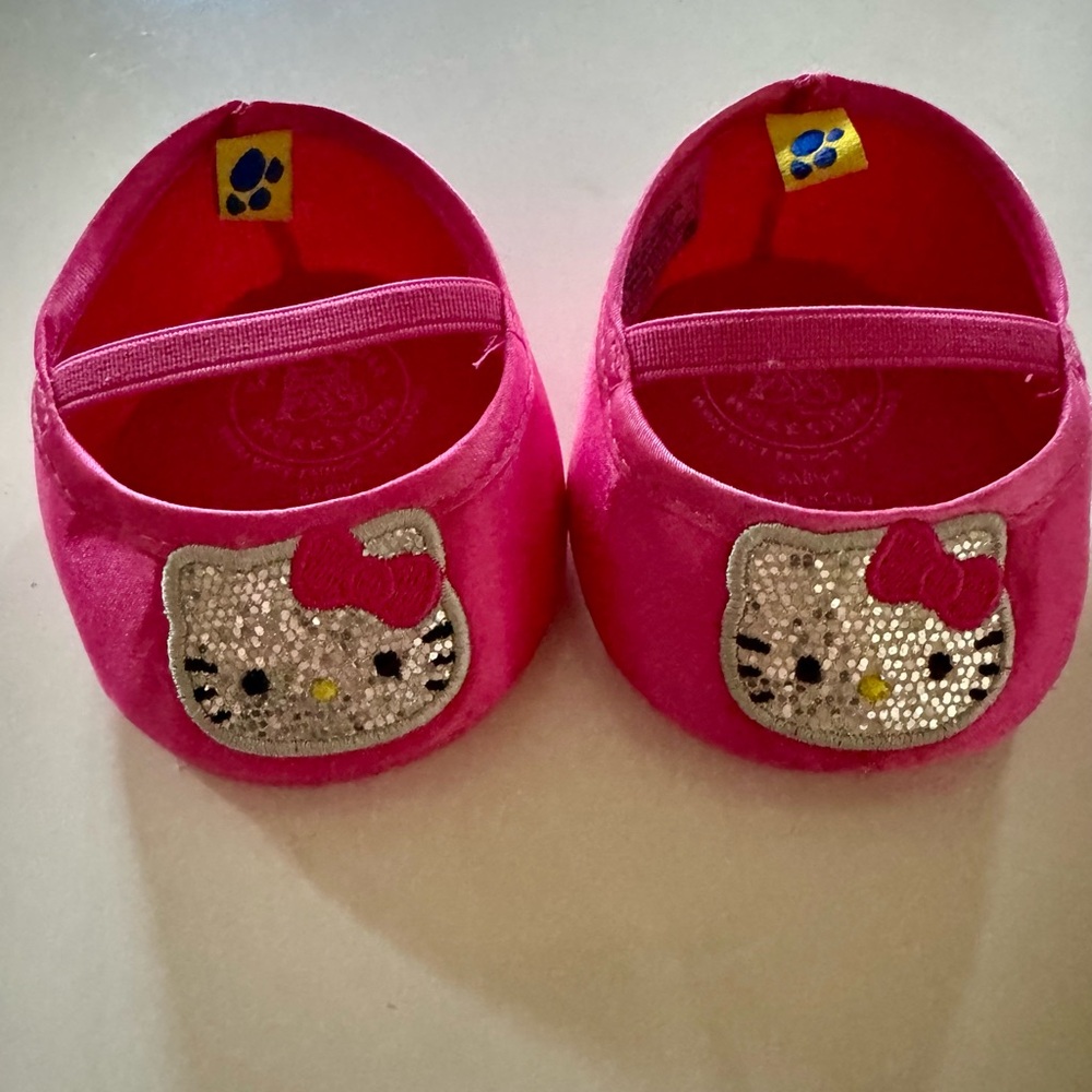 Hello kitty build a bear denim hot pink shoes sequin watercolor hello kitty Bab